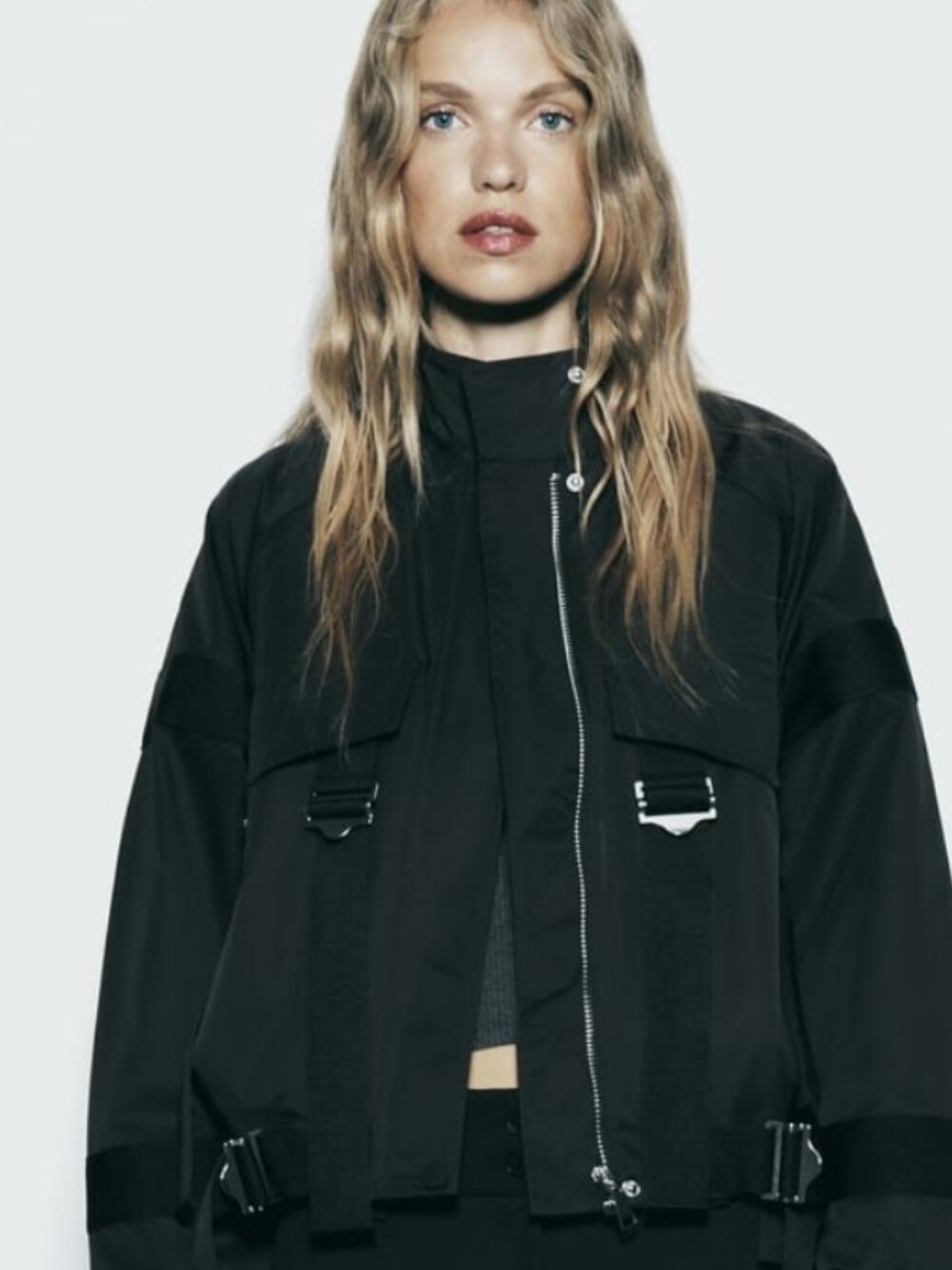 Zara | ZW Collection Buckled Bomber Jacket (Size S)